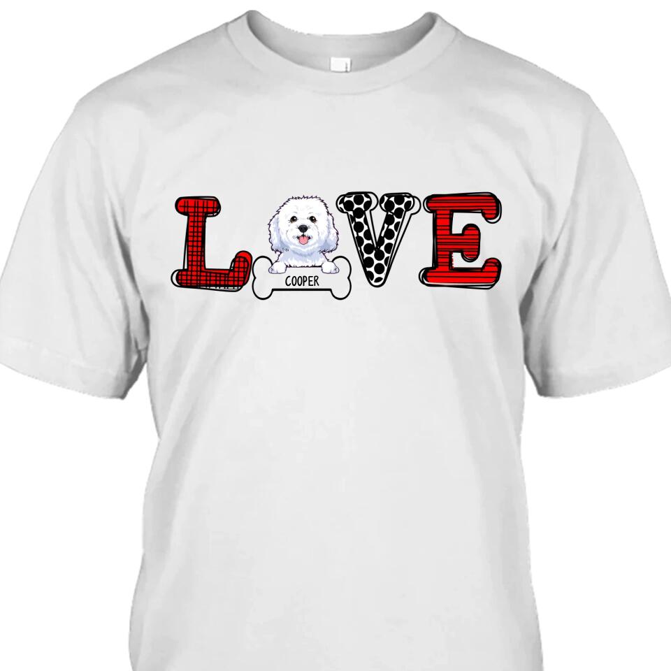 Love Dog - Personalized Dog Breeds T-Shirt and Hoodie - Custom Gift for Dog Lovers - Mother's Day, Father's Day, Christmas Gift