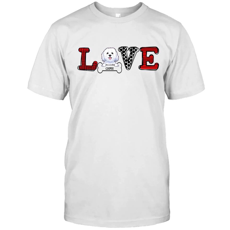 Love Dog - Personalized Dog Breeds T-Shirt and Hoodie - Custom Gift for Dog Lovers - Mother's Day, Father's Day, Christmas Gift