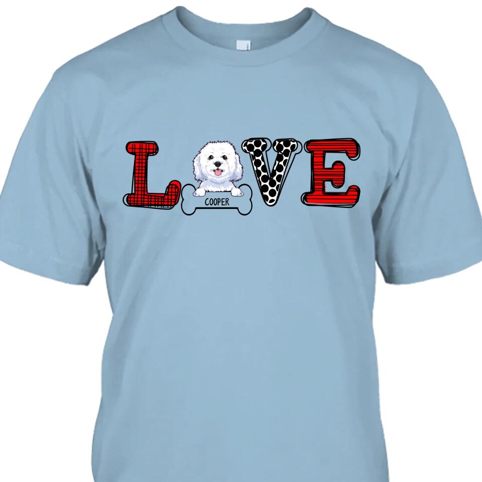 Love Dog - Personalized Dog Breeds T-Shirt and Hoodie - Custom Gift for Dog Lovers - Mother's Day, Father's Day, Christmas Gift