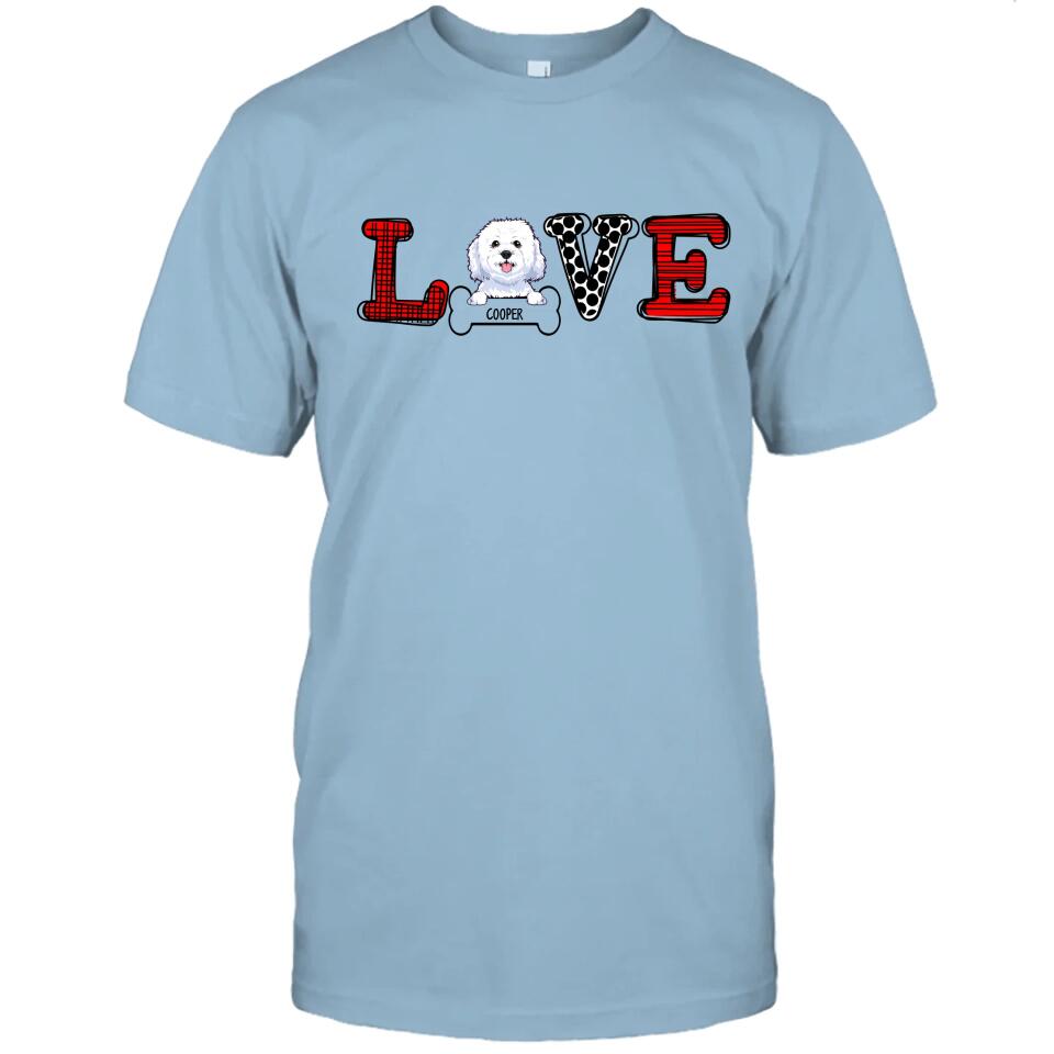 Love Dog - Personalized Dog Breeds T-Shirt and Hoodie - Custom Gift for Dog Lovers - Mother's Day, Father's Day, Christmas Gift