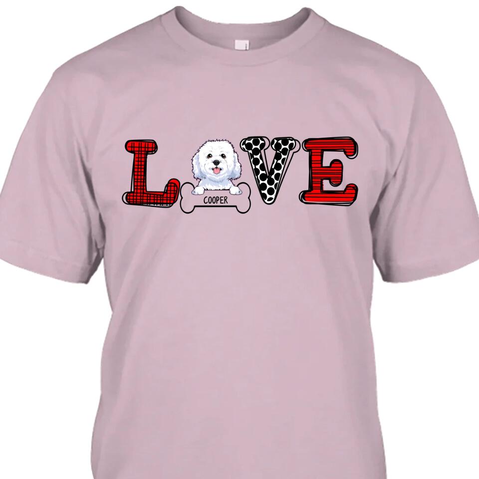 Love Dog - Personalized Dog Breeds T-Shirt and Hoodie - Custom Gift for Dog Lovers - Mother's Day, Father's Day, Christmas Gift