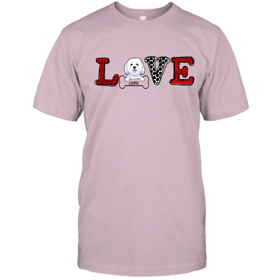 Love Dog - Personalized Dog Breeds T-Shirt and Hoodie - Custom Gift for Dog Lovers - Mother's Day, Father's Day, Christmas Gift