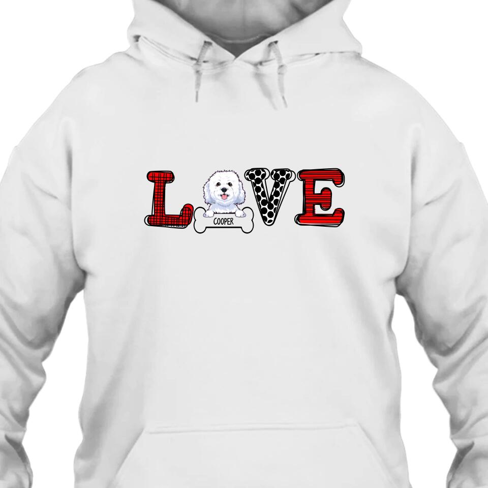 Love Dog - Personalized Dog Breeds T-Shirt and Hoodie - Custom Gift for Dog Lovers - Mother's Day, Father's Day, Christmas Gift