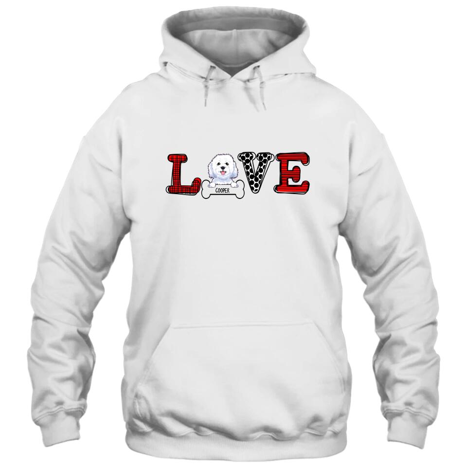 Love Dog - Personalized Dog Breeds T-Shirt and Hoodie - Custom Gift for Dog Lovers - Mother's Day, Father's Day, Christmas Gift