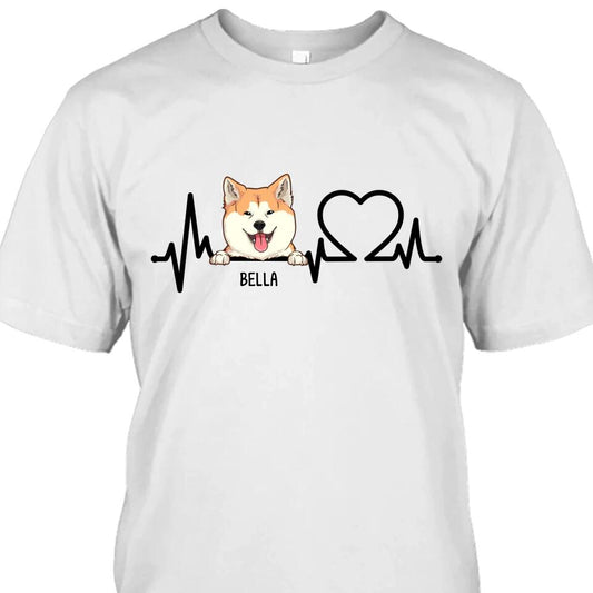 Dog Heartbeat - Personalized Dog Breeds T-Shirt and Hoodie - Custom Gift for Dog Lovers - Mother's Day, Father's Day, Christmas Gift