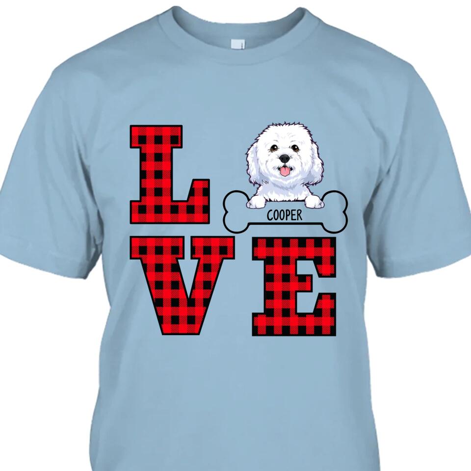 Love Dog - Personalized Dog Breeds T-Shirt and Hoodie - Gift for Dog Lovers - Mother's Day, Father's Day, Christmas Gifts