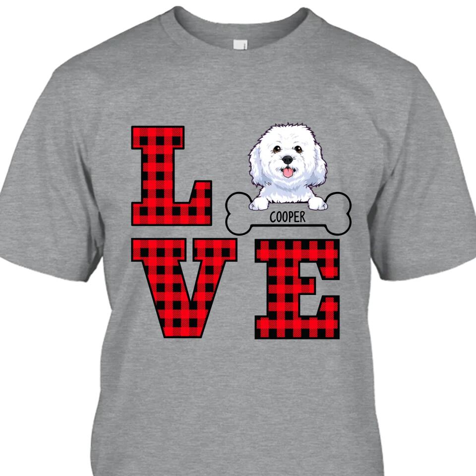 Love Dog - Personalized Dog Breeds T-Shirt and Hoodie - Gift for Dog Lovers - Mother's Day, Father's Day, Christmas Gifts