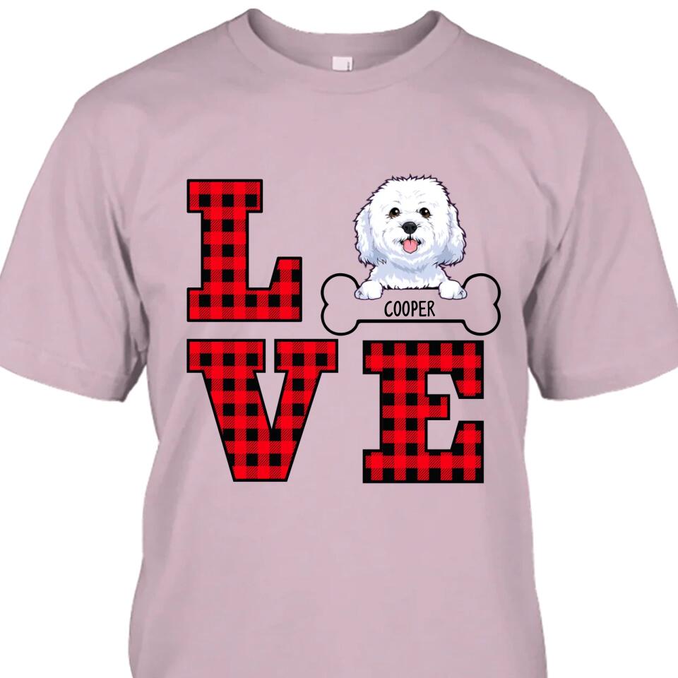 Love Dog - Personalized Dog Breeds T-Shirt and Hoodie - Gift for Dog Lovers - Mother's Day, Father's Day, Christmas Gifts