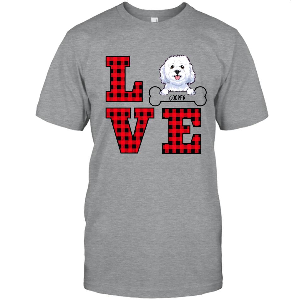 Love Dog - Personalized Dog Breeds T-Shirt and Hoodie - Gift for Dog Lovers - Mother's Day, Father's Day, Christmas Gifts