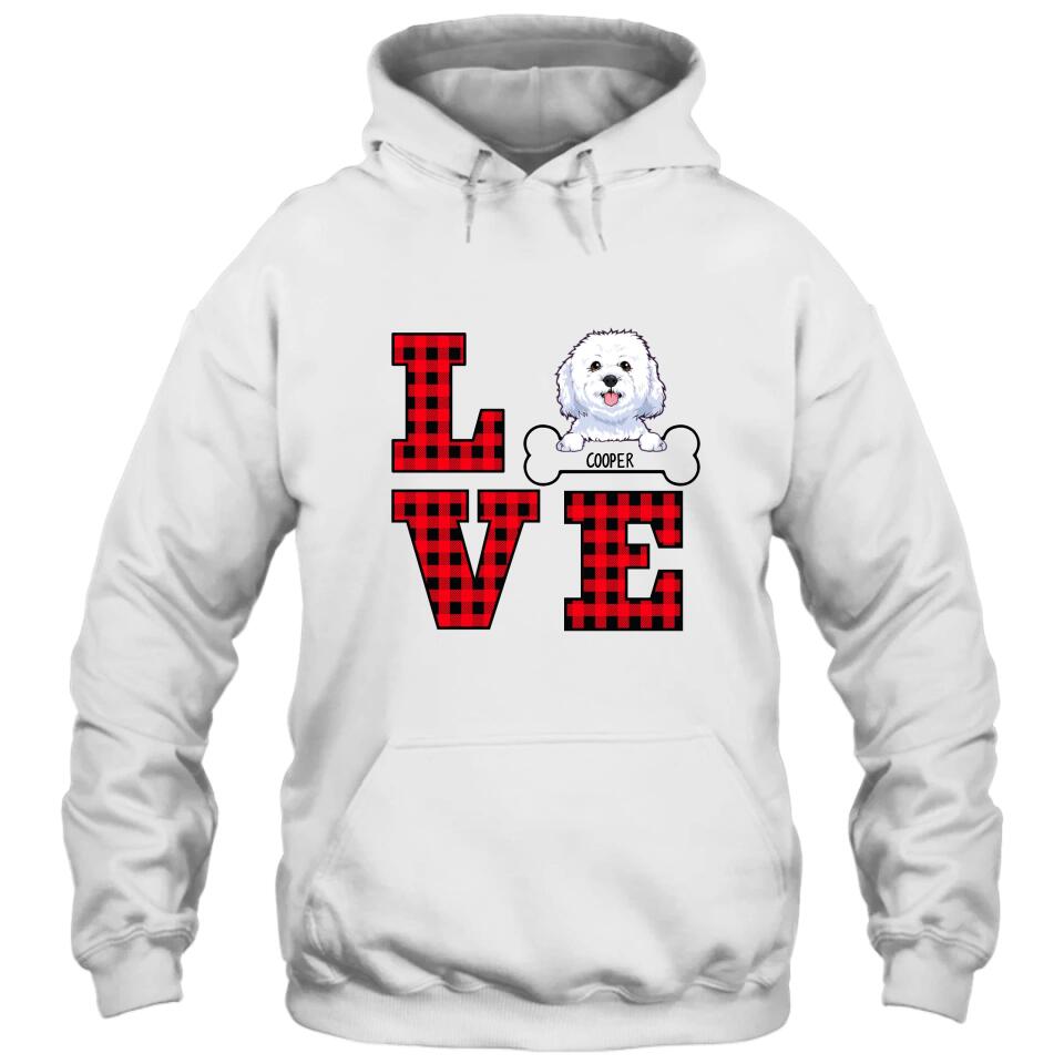 Love Dog - Personalized Dog Breeds T-Shirt and Hoodie - Gift for Dog Lovers - Mother's Day, Father's Day, Christmas Gifts