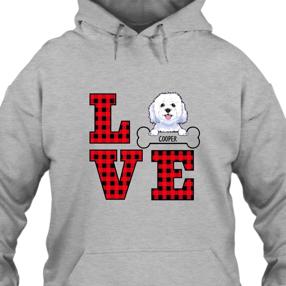 Love Dog - Personalized Dog Breeds T-Shirt and Hoodie - Gift for Dog Lovers - Mother's Day, Father's Day, Christmas Gifts