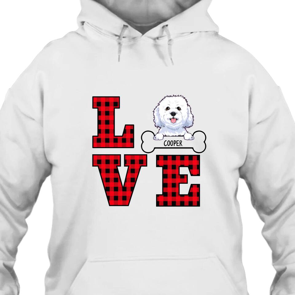 Love Dog - Personalized Dog Breeds T-Shirt and Hoodie - Gift for Dog Lovers - Mother's Day, Father's Day, Christmas Gifts