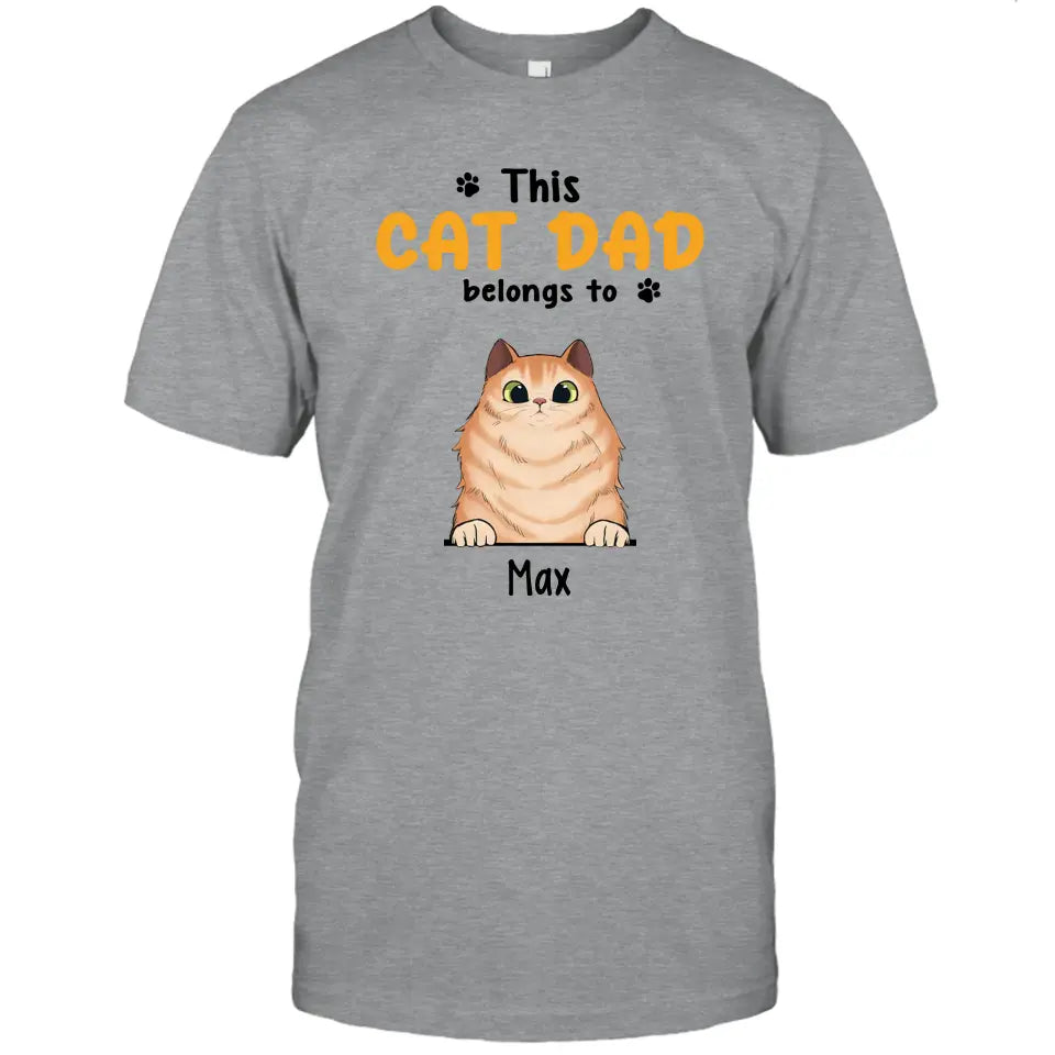 This Cat Dad Belong To - Personalized Cat Breed T-Shirt and Hoodie - Custom Gift for Cat Lovers - Father's Day, Christmas Gift