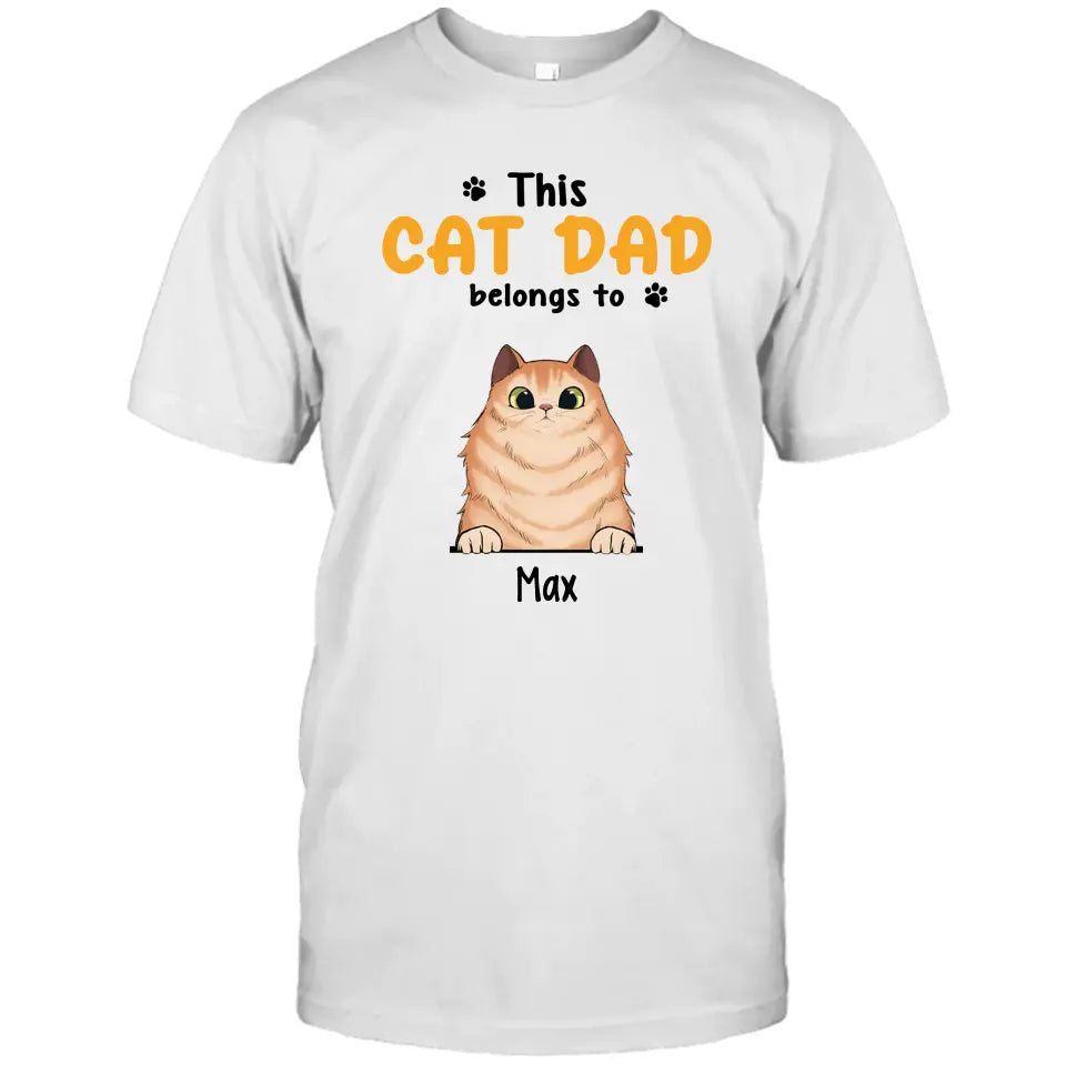 This Cat Dad Belong To - Personalized Cat Breed T-Shirt and Hoodie - Custom Gift for Cat Lovers - Father's Day, Christmas Gift