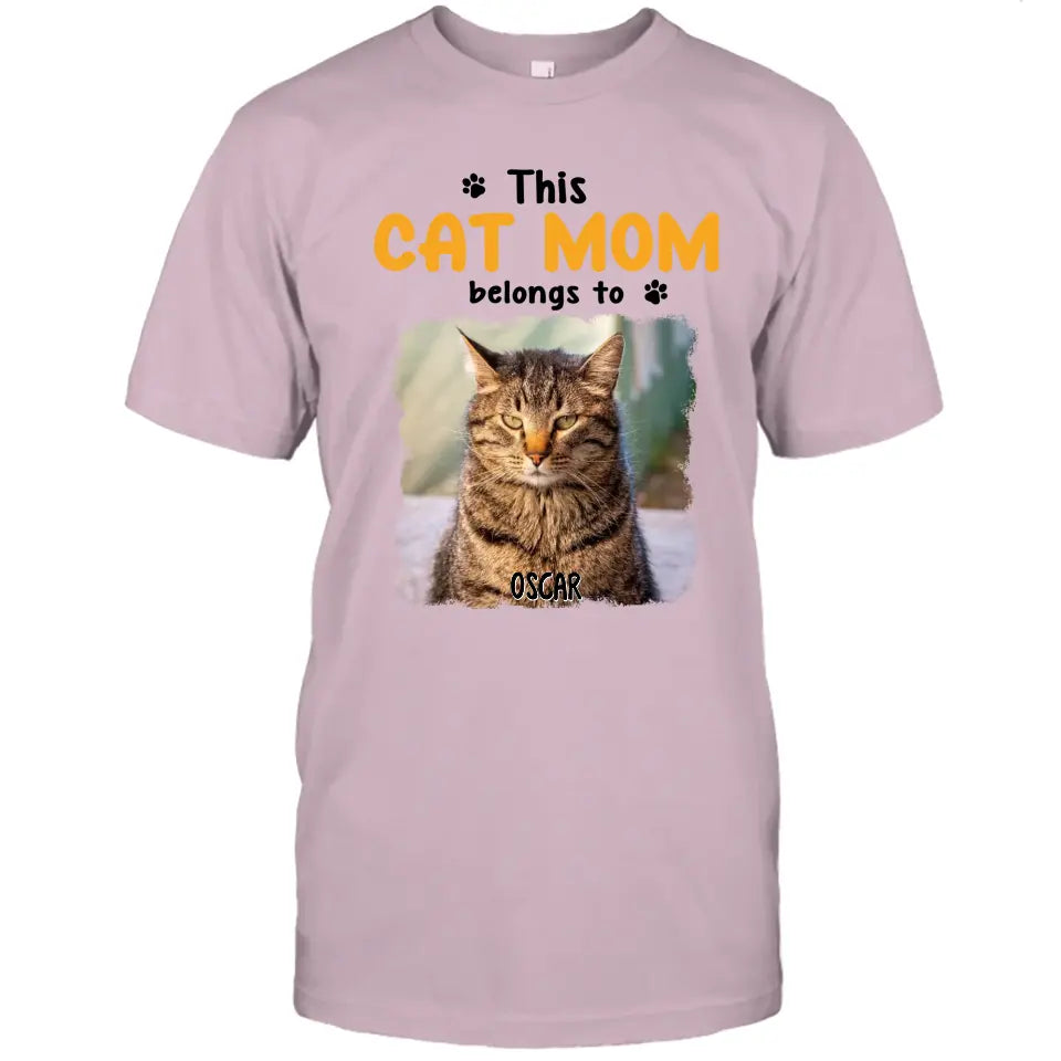 This Cat Mom Belong To - Personalized Cat Photo T-Shirt and Hoodie - Custom Gift for Cat Lovers - Mother's Day, Christmas Gift