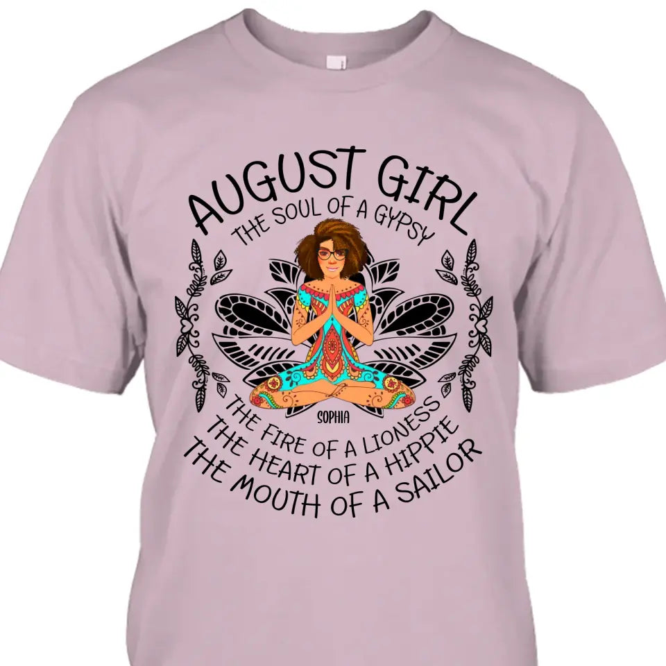 Personalized 12 Birth Month Girl - The Heart Of Gypsy, The Mouth Of A Sailor - T-Shirt and Hoodie - Hippie Gift For Birthday