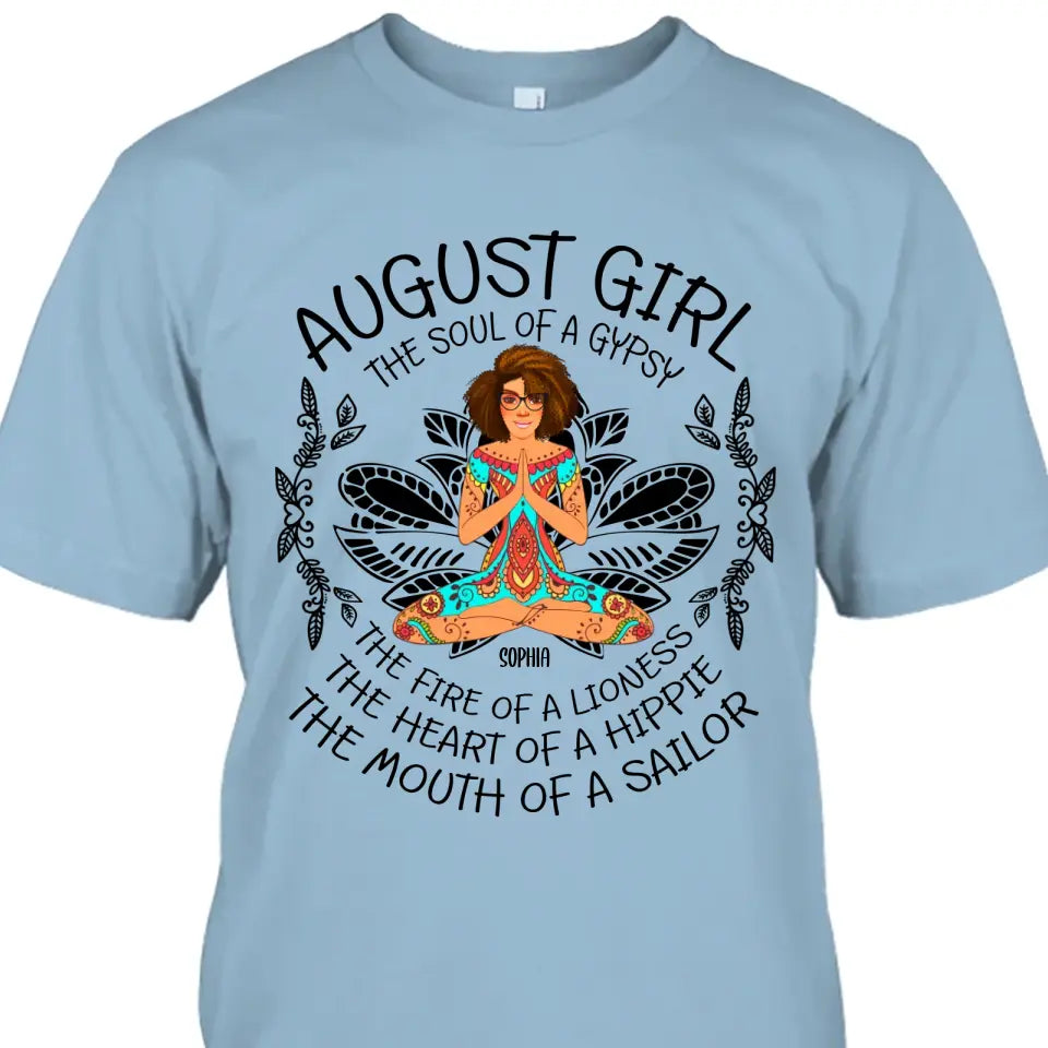 Personalized 12 Birth Month Girl - The Heart Of Gypsy, The Mouth Of A Sailor - T-Shirt and Hoodie - Hippie Gift For Birthday