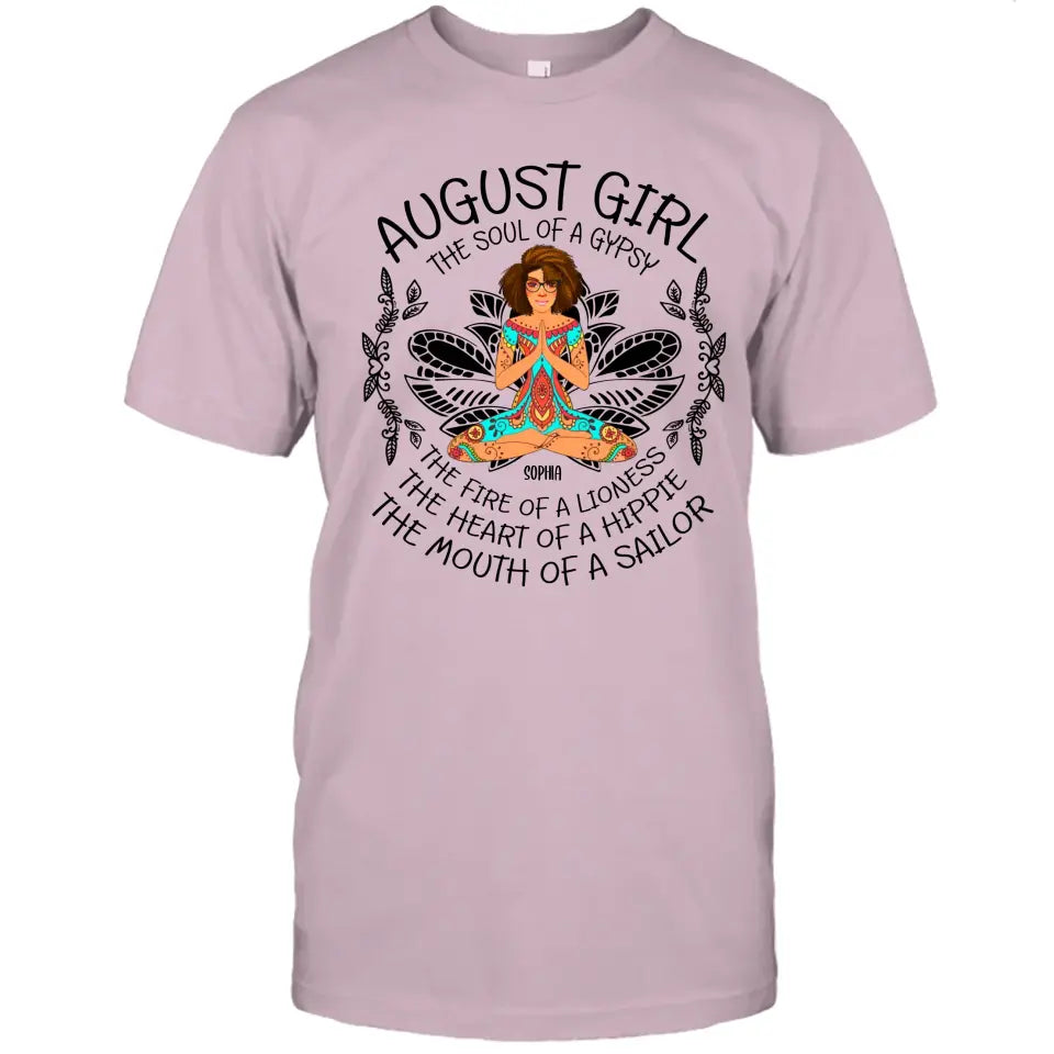 Personalized 12 Birth Month Girl - The Heart Of Gypsy, The Mouth Of A Sailor - T-Shirt and Hoodie - Hippie Gift For Birthday