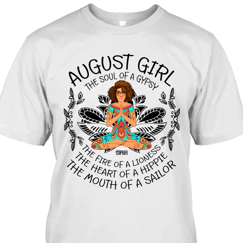 Personalized 12 Birth Month Girl - The Heart Of Gypsy, The Mouth Of A Sailor - T-Shirt and Hoodie - Hippie Gift For Birthday