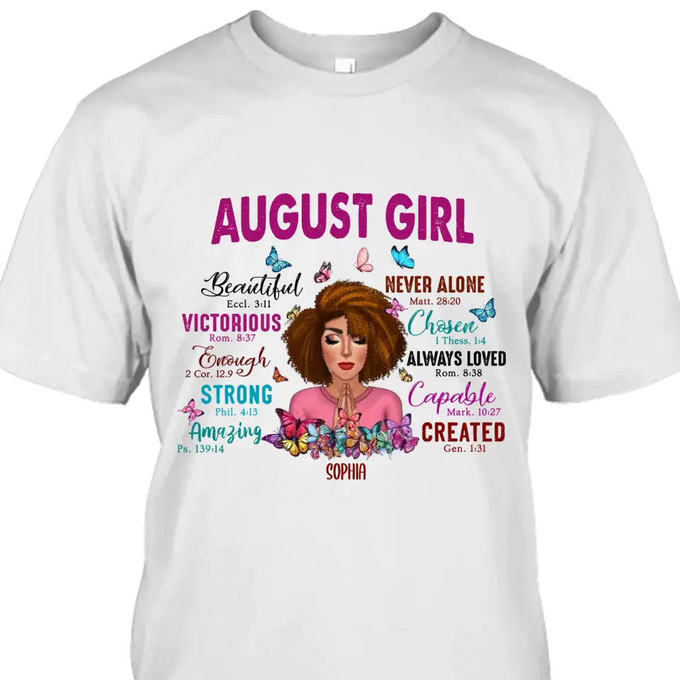 Personalized 12 Birth Month Girl - Praying Girl T-Shirt and Hoodie - Gift For Birthday