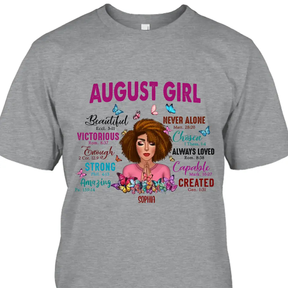 Personalized 12 Birth Month Girl - Praying Girl T-Shirt and Hoodie - Gift For Birthday