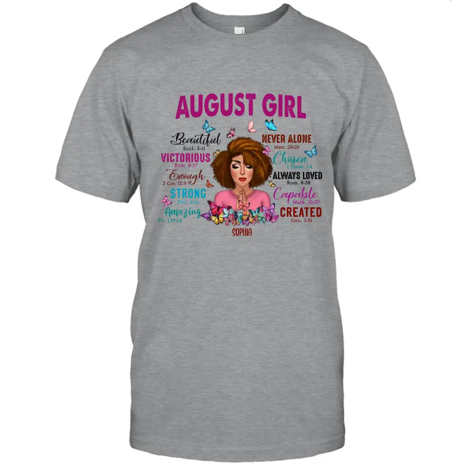 Personalized 12 Birth Month Girl - Praying Girl T-Shirt and Hoodie - Gift For Birthday