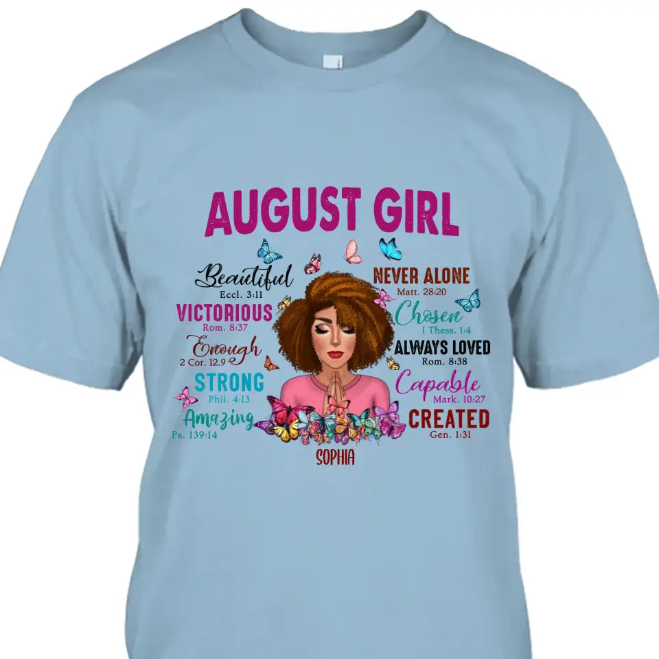 Personalized 12 Birth Month Girl - Praying Girl T-Shirt and Hoodie - Gift For Birthday