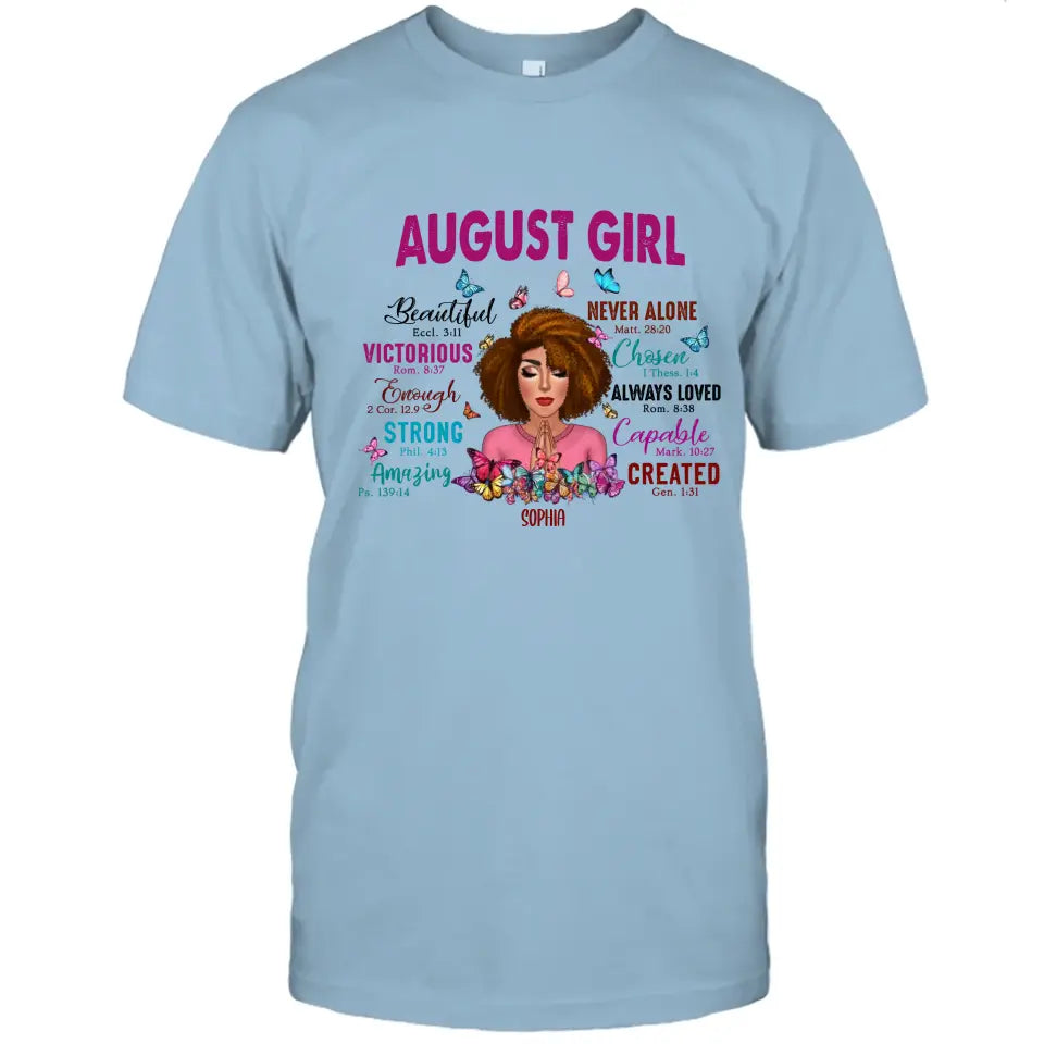 Personalized 12 Birth Month Girl - Praying Girl T-Shirt and Hoodie - Gift For Birthday