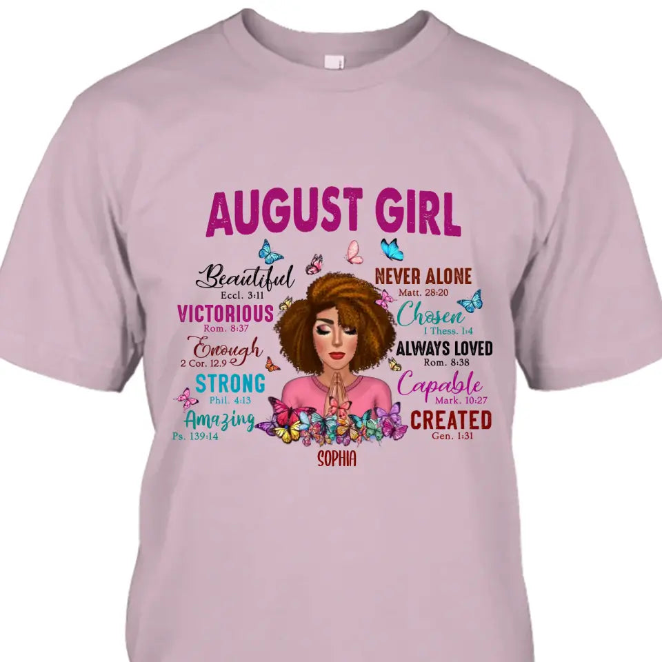 Personalized 12 Birth Month Girl - Praying Girl T-Shirt and Hoodie - Gift For Birthday