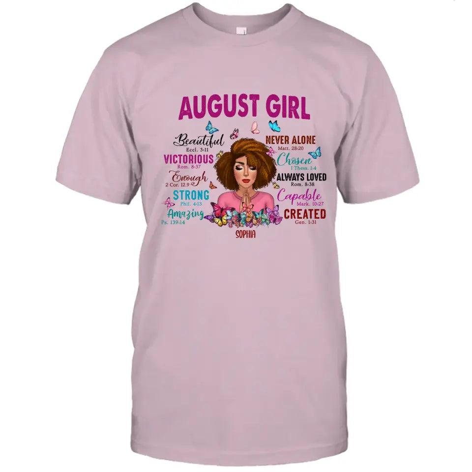 Personalized 12 Birth Month Girl - Praying Girl T-Shirt and Hoodie - Gift For Birthday