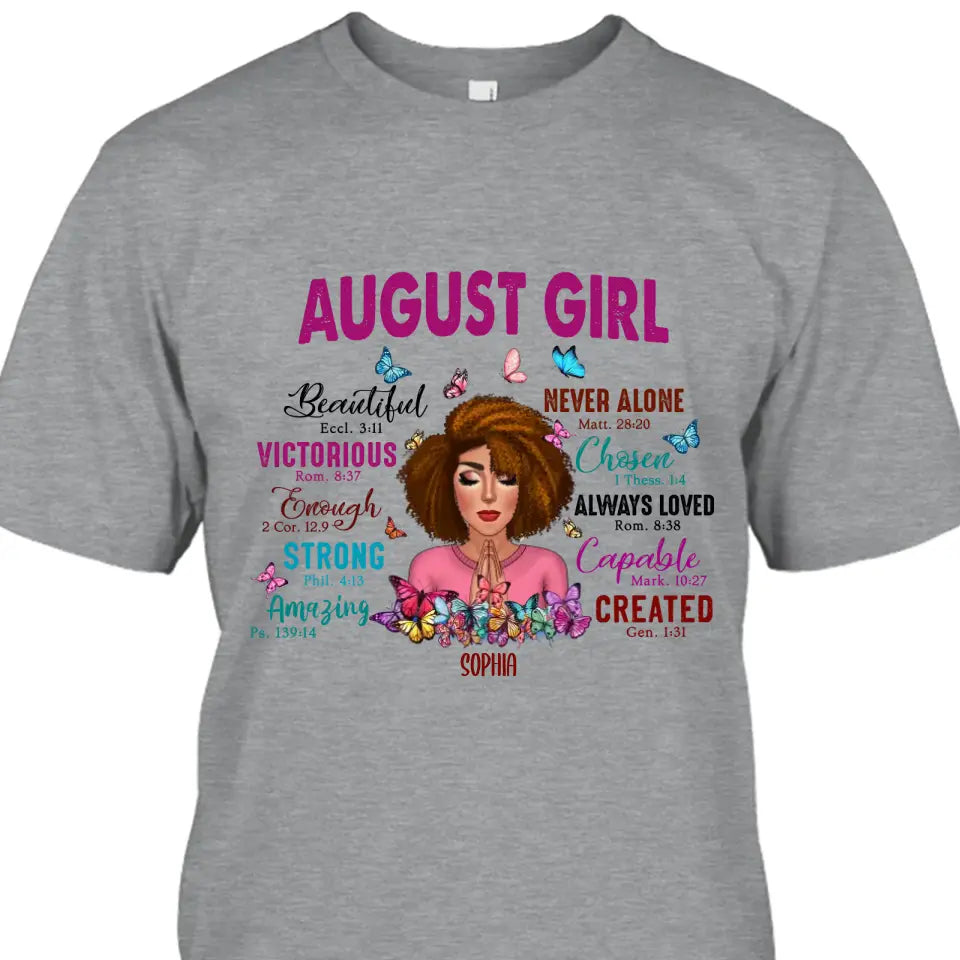 Personalized 12 Birth Month Girl - Praying Girl T-Shirt and Hoodie - Gift For Birthday