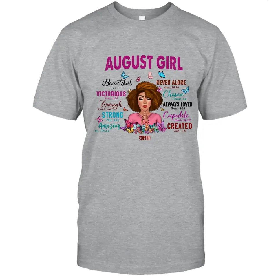 Personalized 12 Birth Month Girl - Praying Girl T-Shirt and Hoodie - Gift For Birthday