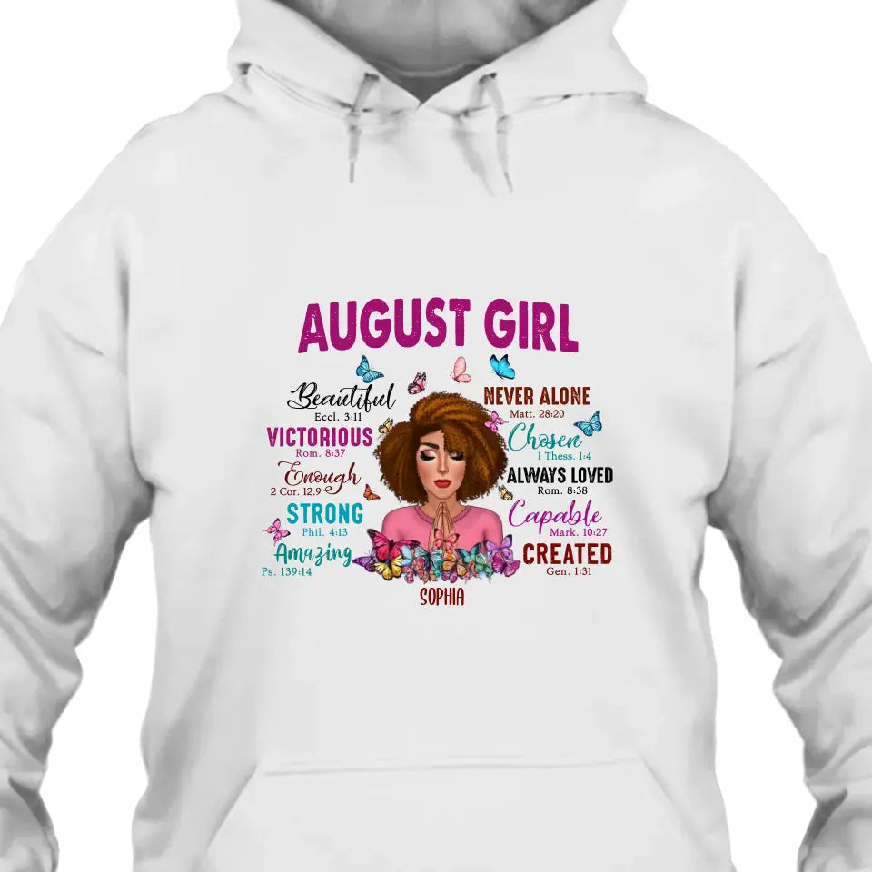 Personalized 12 Birth Month Girl - Praying Girl T-Shirt and Hoodie - Gift For Birthday