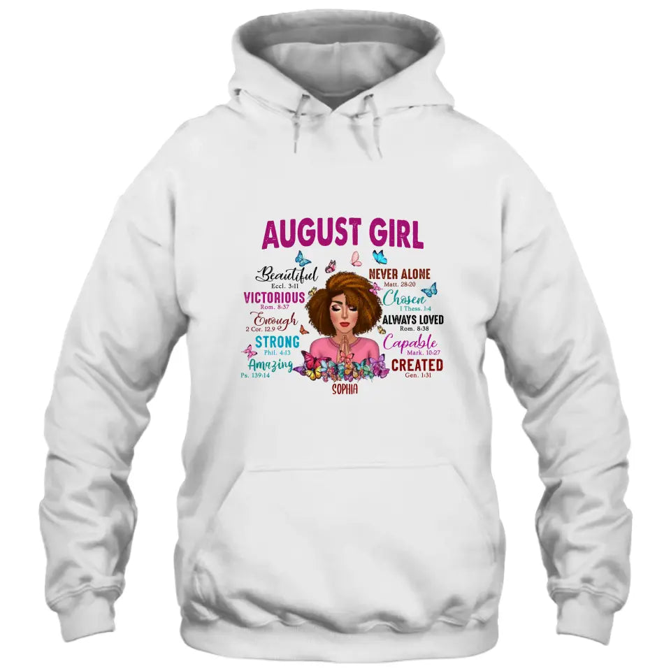 Personalized 12 Birth Month Girl - Praying Girl T-Shirt and Hoodie - Gift For Birthday