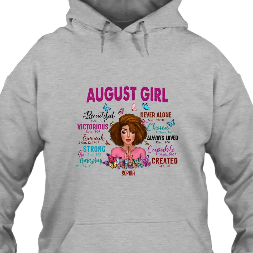 Personalized 12 Birth Month Girl - Praying Girl T-Shirt and Hoodie - Gift For Birthday