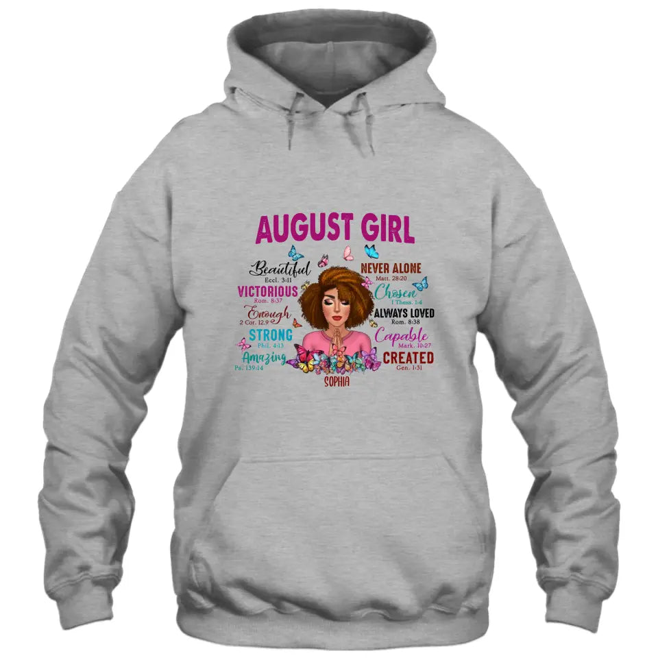 Personalized 12 Birth Month Girl - Praying Girl T-Shirt and Hoodie - Gift For Birthday