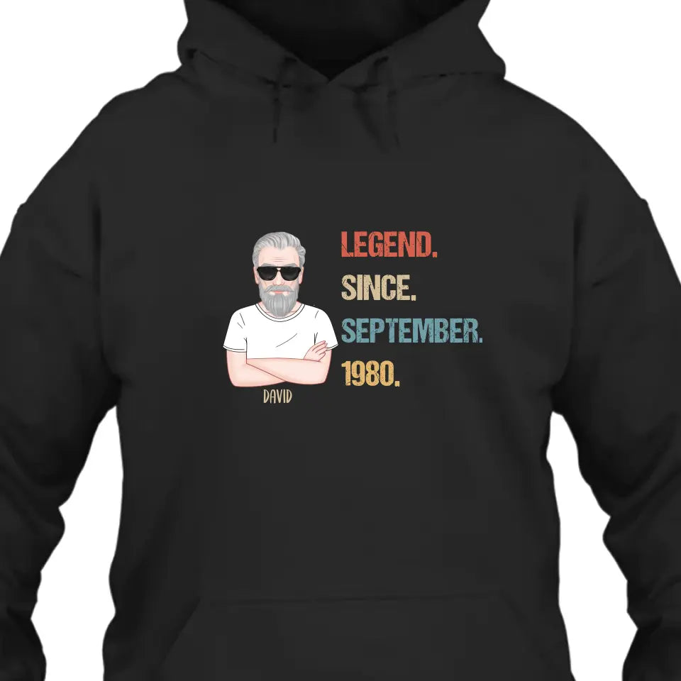 Personalized Birthday Month and Year - Legend Since, Legend Was Born In - Personalized T-Shirt and Hoodie - Gift For Birthday