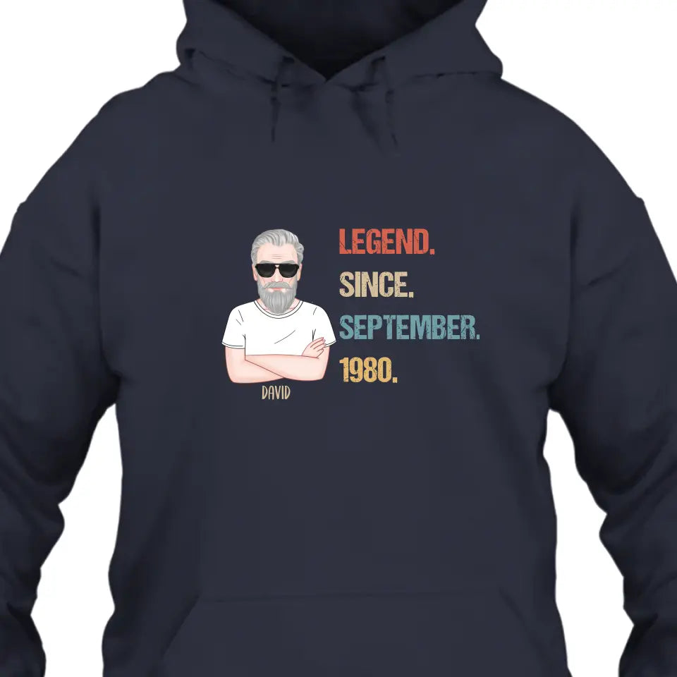 Personalized Birthday Month and Year - Legend Since, Legend Was Born In - Personalized T-Shirt and Hoodie - Gift For Birthday