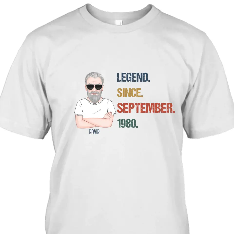 Personalized Birthday Month and Year - Legend Since, Legend Was Born In - Personalized Light Color T-Shirt and Hoodie - Gift For Birthday