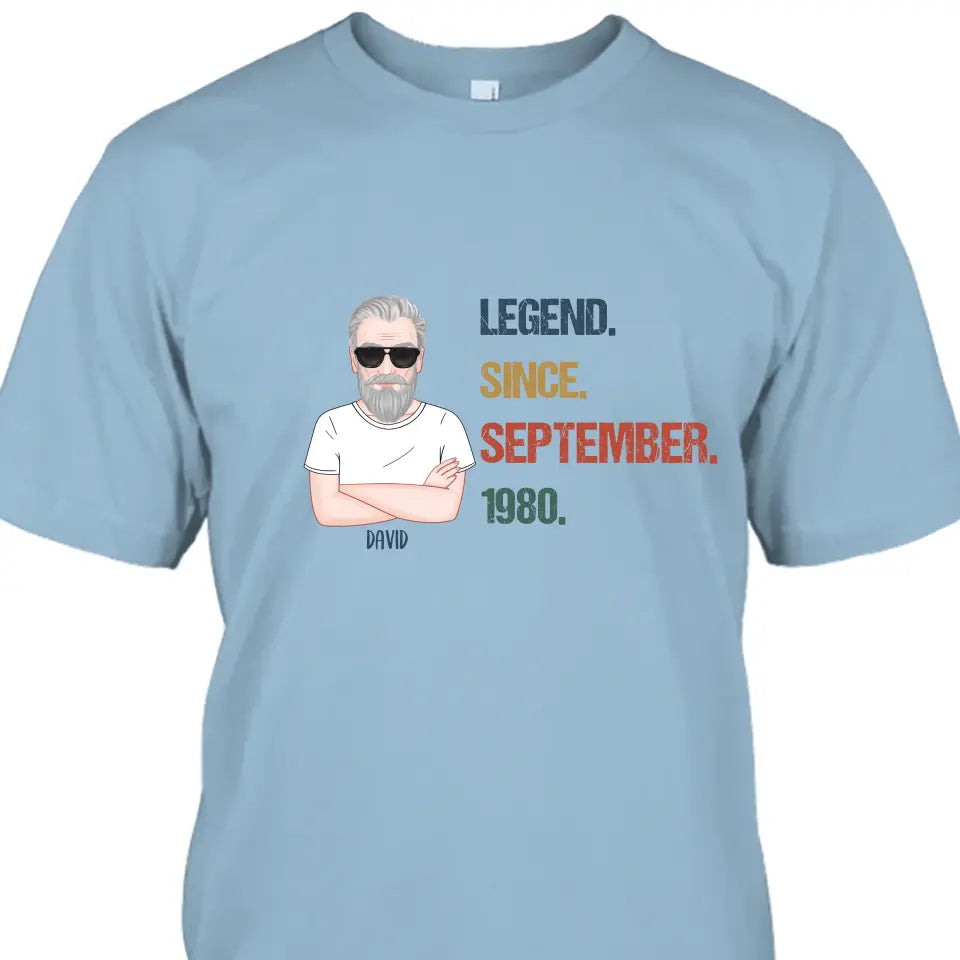 Personalized Birthday Month and Year - Legend Since, Legend Was Born In - Personalized Light Color T-Shirt and Hoodie - Gift For Birthday