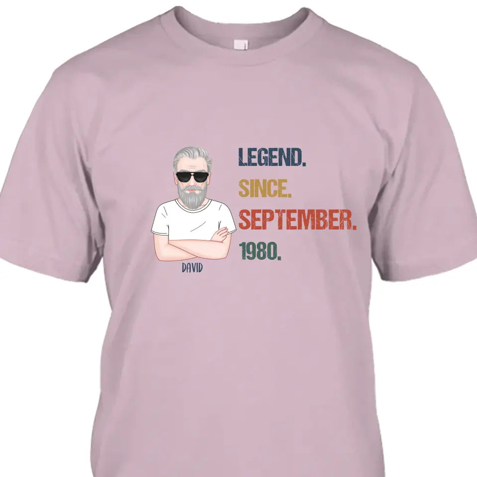 Personalized Birthday Month and Year - Legend Since, Legend Was Born In - Personalized Light Color T-Shirt and Hoodie - Gift For Birthday