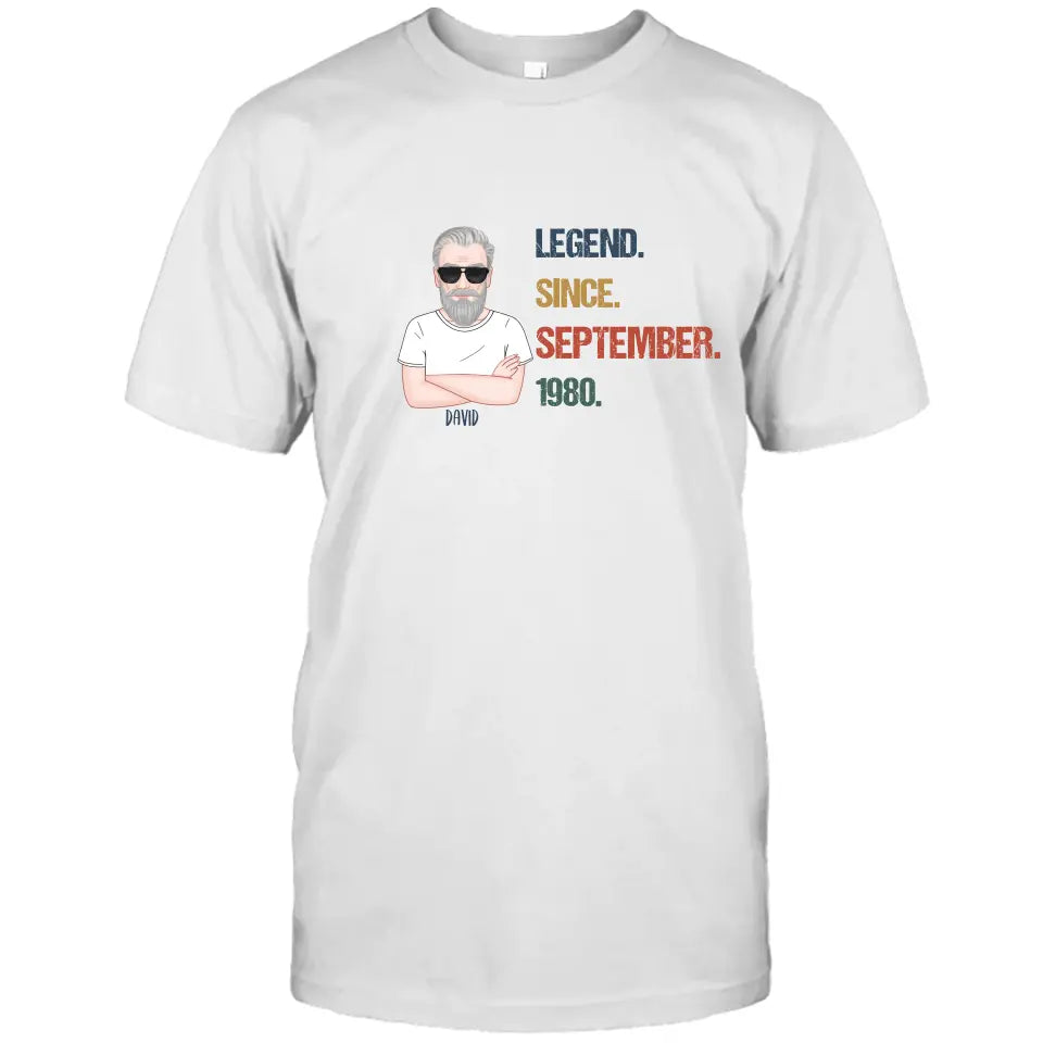 Personalized Birthday Month and Year - Legend Since, Legend Was Born In - Personalized Light Color T-Shirt and Hoodie - Gift For Birthday