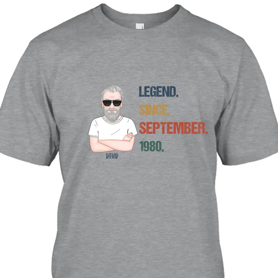 Personalized Birthday Month and Year - Legend Since, Legend Was Born In - Personalized Light Color T-Shirt and Hoodie - Gift For Birthday