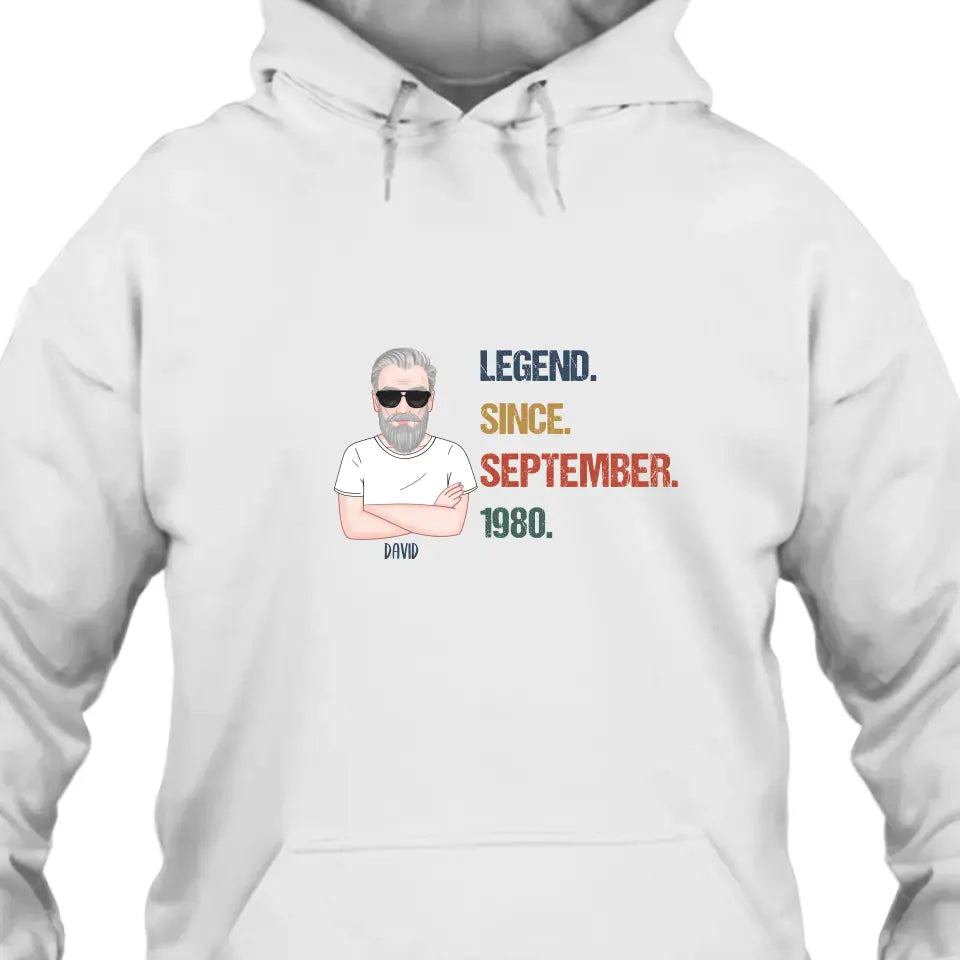 Personalized Birthday Month and Year - Legend Since, Legend Was Born In - Personalized Light Color T-Shirt and Hoodie - Gift For Birthday