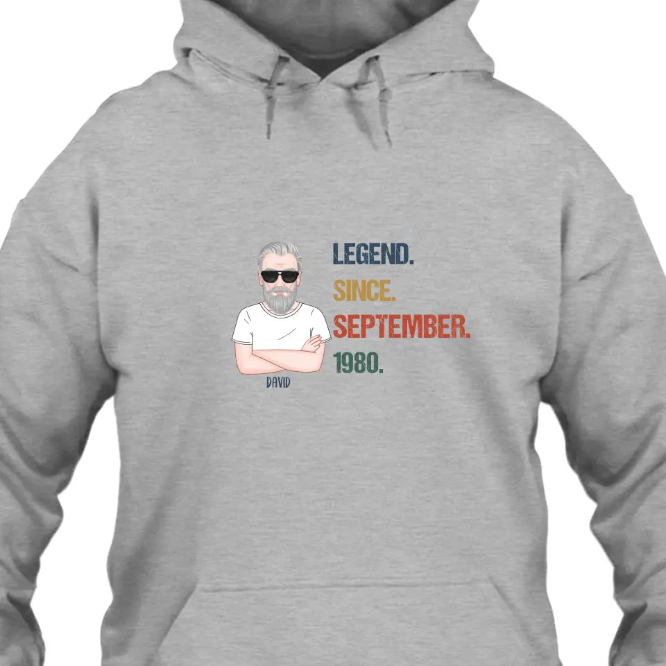 Personalized Birthday Month and Year - Legend Since, Legend Was Born In - Personalized Light Color T-Shirt and Hoodie - Gift For Birthday