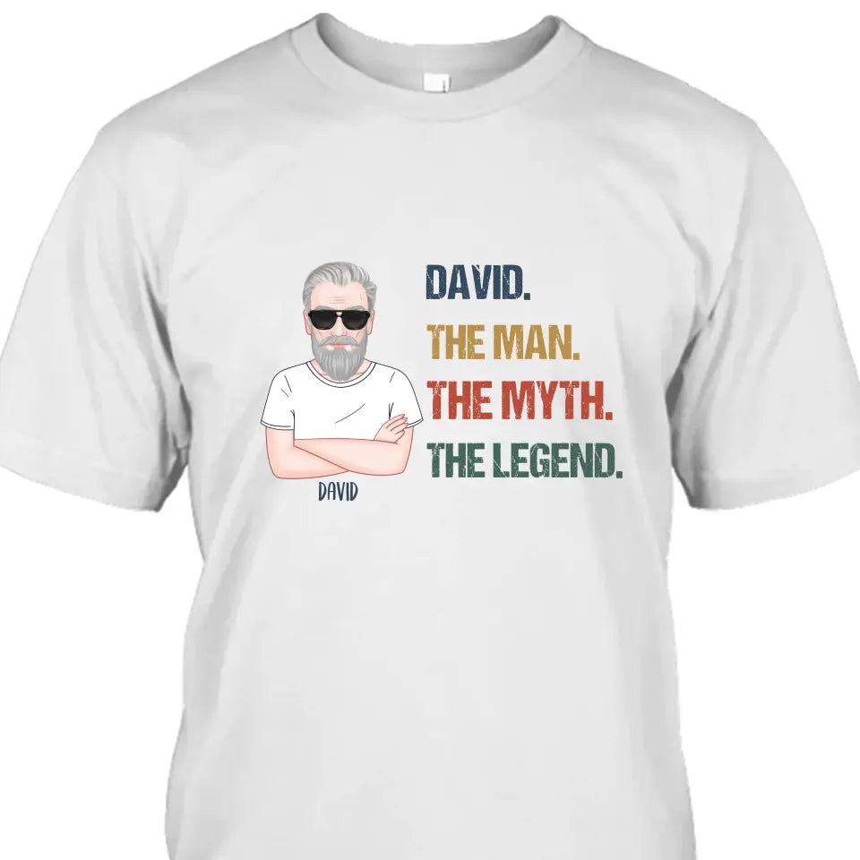 The Man The Myth The Legend - Personalized Light Color T-Shirt and Hoodie - Gift For Birthday, Christmas