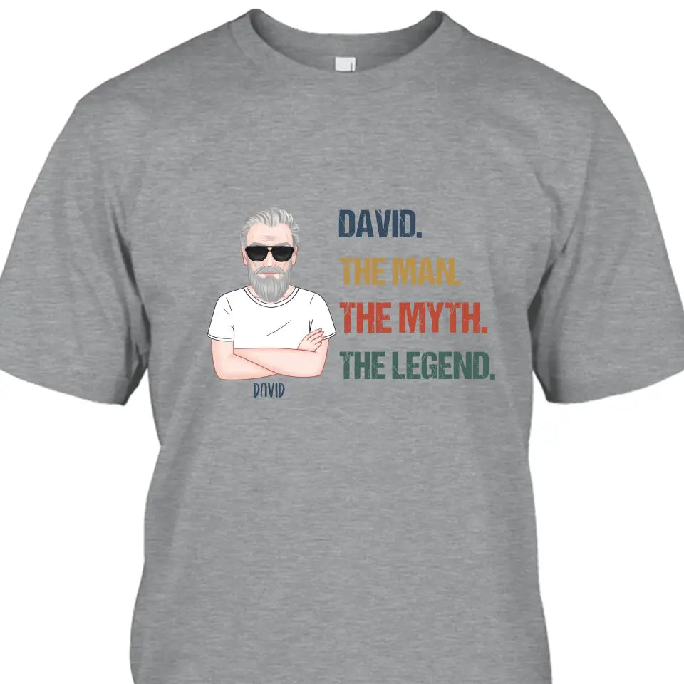 The Man The Myth The Legend - Personalized Light Color T-Shirt and Hoodie - Gift For Birthday, Christmas