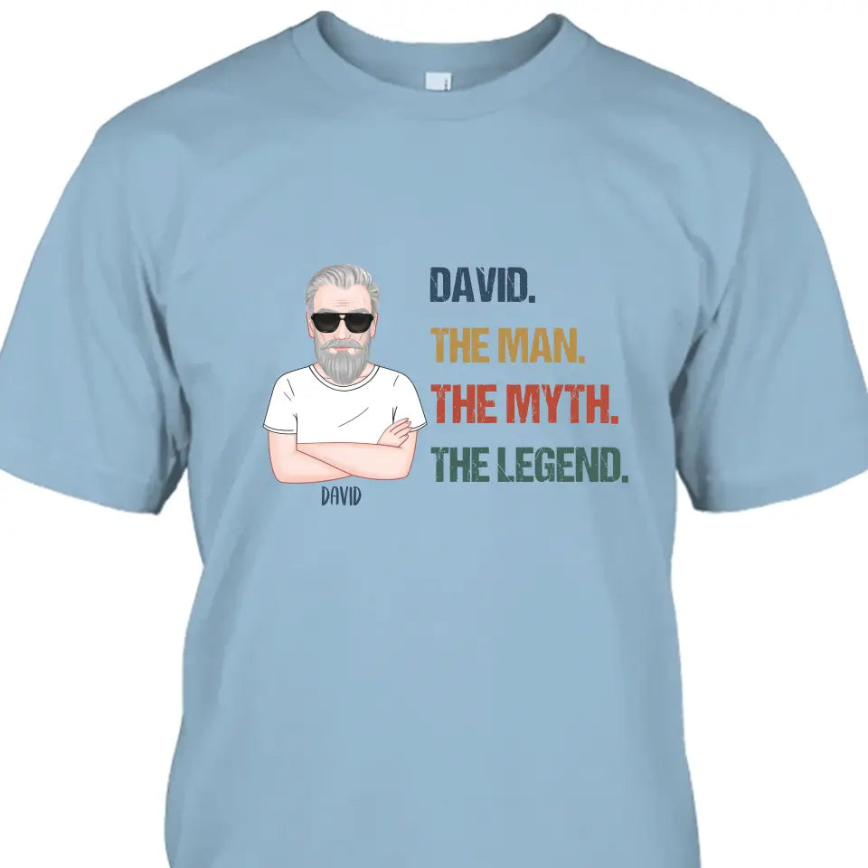 The Man The Myth The Legend - Personalized Light Color T-Shirt and Hoodie - Gift For Birthday, Christmas