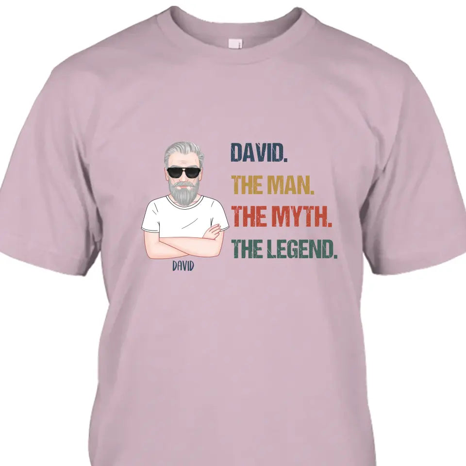 The Man The Myth The Legend - Personalized Light Color T-Shirt and Hoodie - Gift For Birthday, Christmas