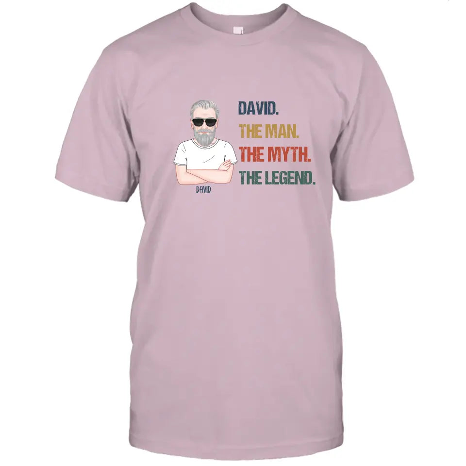 The Man The Myth The Legend - Personalized Light Color T-Shirt and Hoodie - Gift For Birthday, Christmas